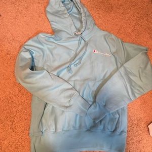Champion reverse weave mens hoodie size small color aqua